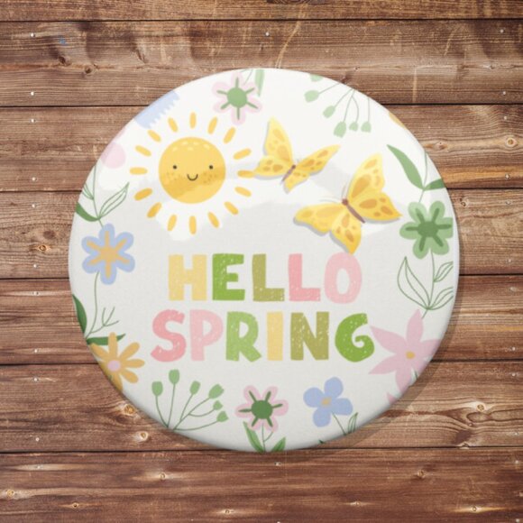 2.25" Springtime Buttons! (5) - Picture 5 of 6